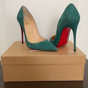 Christian Louboutin So Kate heels in Teal Suede
